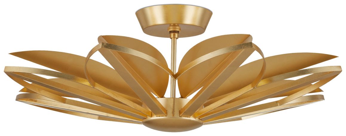 Image 4 Currey & Company Stewart 31.5" Gold 8-Light Semi-Flush Mount more views