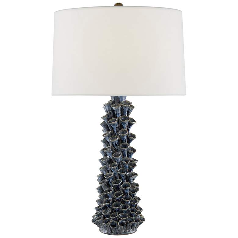 Image 2 Currey & Company Sunken Blue Drip Glaze Ceramic Table Lamp