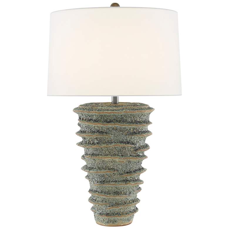 Image 2 Currey &amp; Company Sunken Green Moss Ceramic Table Lamp