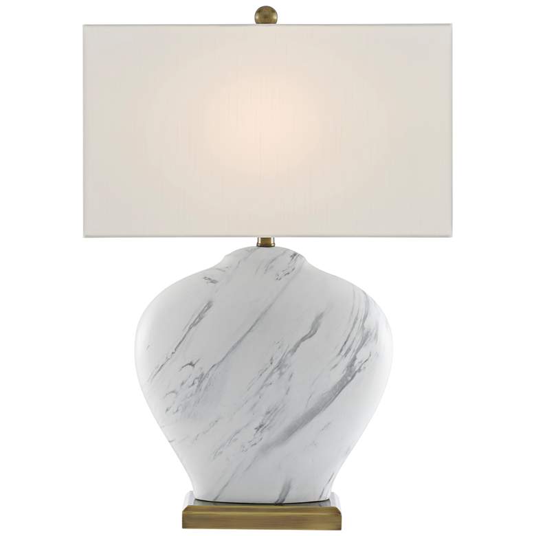 Image 1 Currey and Company Swainely White and Gray Table Lamp