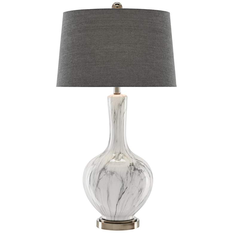 Image 1 Currey and Company Swan White and Gray Table Lamp