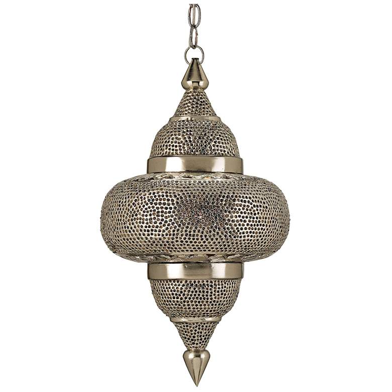 Image 1 Currey & Company Tangiers 12" Nickel 1-Light Pendant