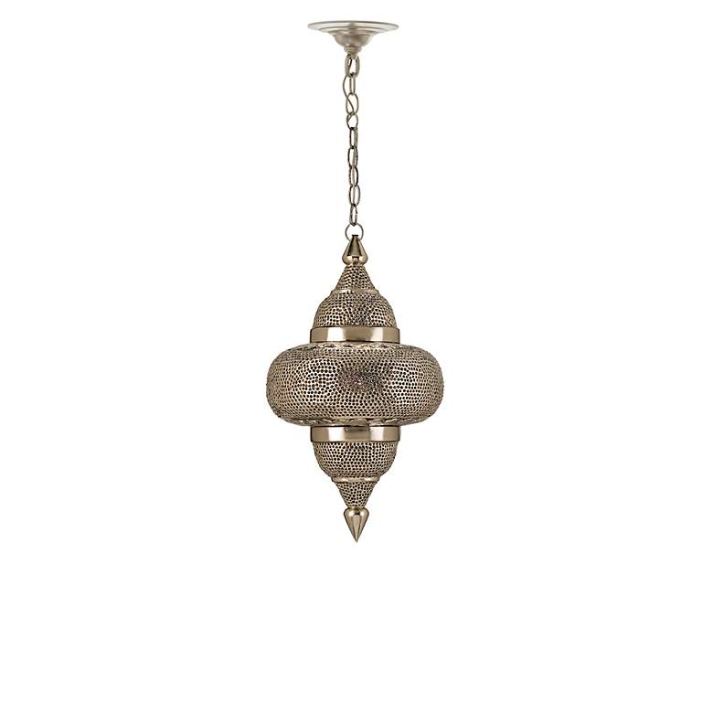Image 3 Currey & Company Tangiers 12" Nickel 1-Light Pendant more views