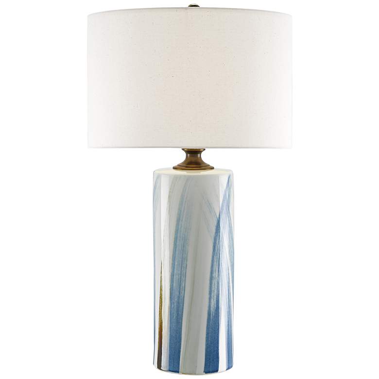 Image 1 Currey and Company Tao White and Blue Porcelain Table Lamp