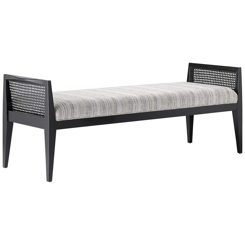 Image 1 Currey and Company Teagan 60" Wide Attel Ivory Bench