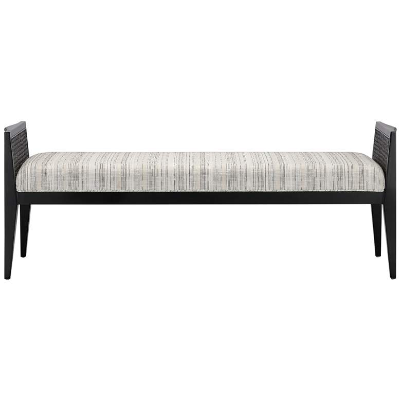 Image 5 Currey and Company Teagan 60" Wide Attel Ivory Bench more views