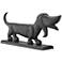 Currey and Company Teckel 19" Wide Black Dog Sculpture
