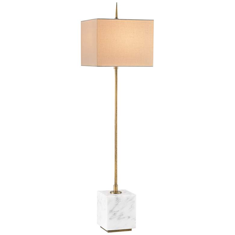 Image 1 Currey & Company Thompson White Brass Console Table Lamp