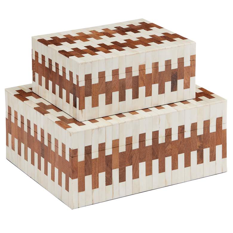 Image 1 Currey & Company Tia Box Bone Set of 2