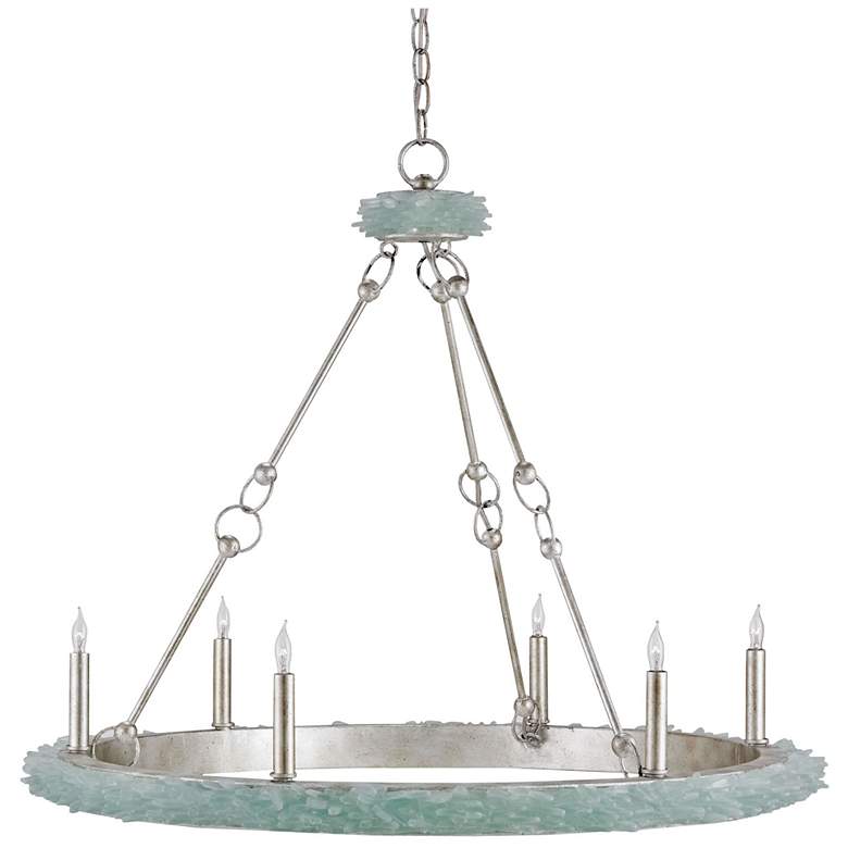 Image 1 Currey & Company Tidewater 35" Silver 6-Light Chandelier