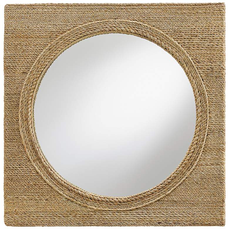 Image 1 Currey and Company Tisbury Abaca 20 inch Square Wall Mirror
