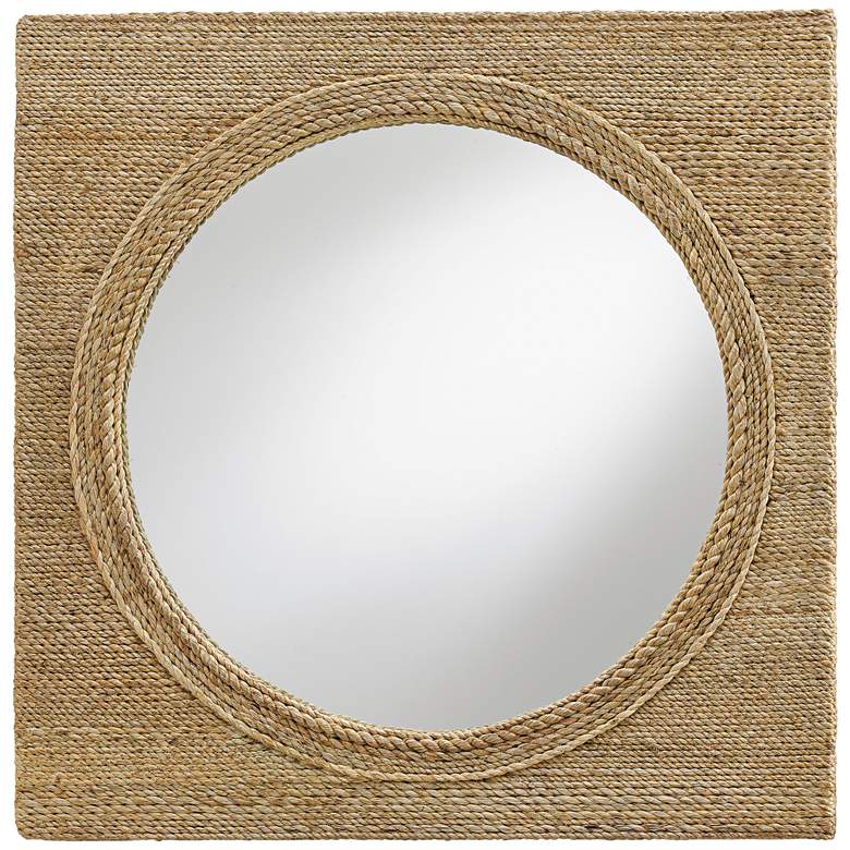 Image 1 Currey and Company Tisbury Abaca 20" Square Wall Mirror