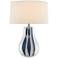 Currey and Company Trace White and Blue Pear Table Lamp