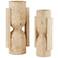 Currey & Company Travertine Stone Vase Face to Face Set of 2