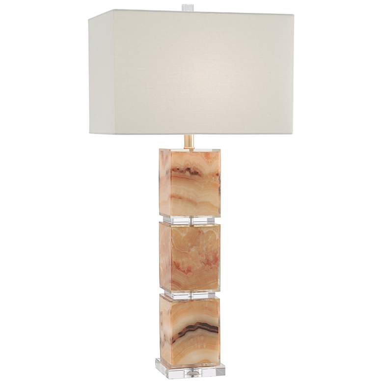 Image 1 Currey and Company Trompe L&#39;Oeil Honey Marble Table Lamp