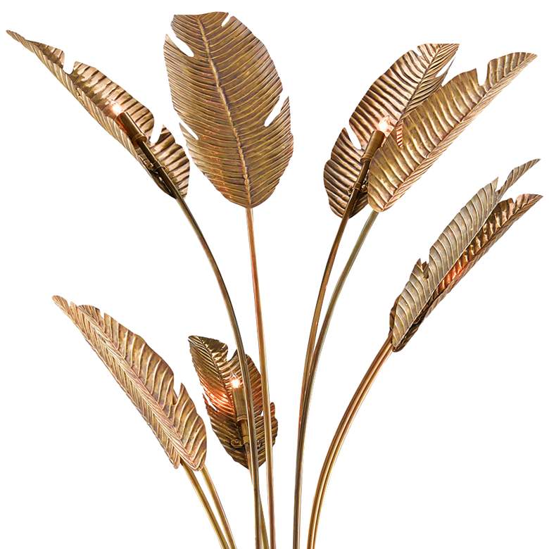 Image 2 Currey & Company Tropical Grande Vintage Brass Floor Lamp more views