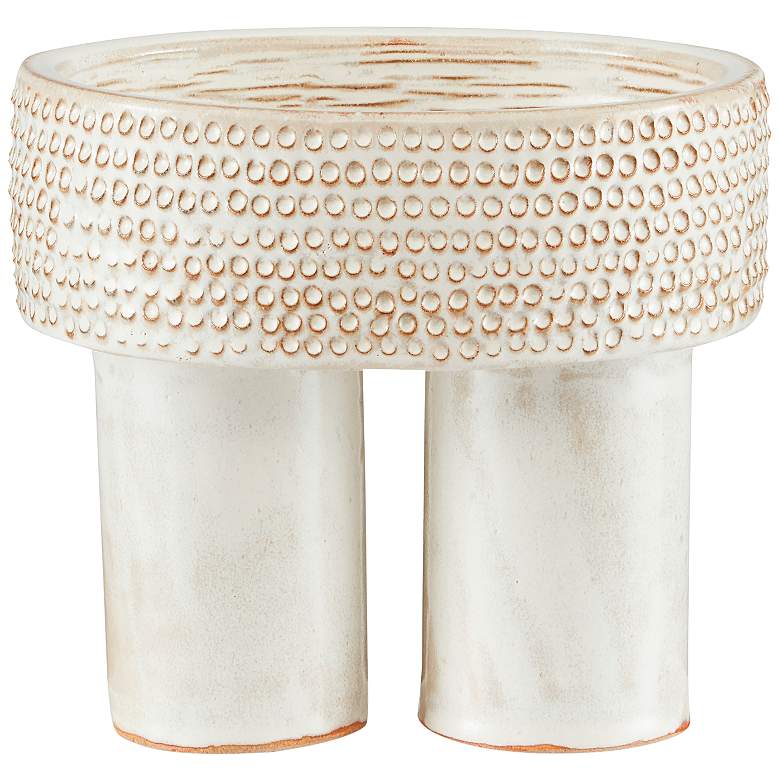 Image 1 Currey and Company Tula Ivory Ceramic 9 inchW Decorative Bowl