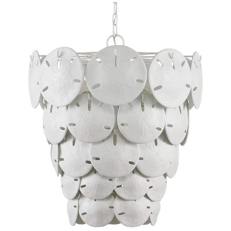 Image 3 Currey & Company Tulum 20" Wide White Shell Coastal Chandelier more views