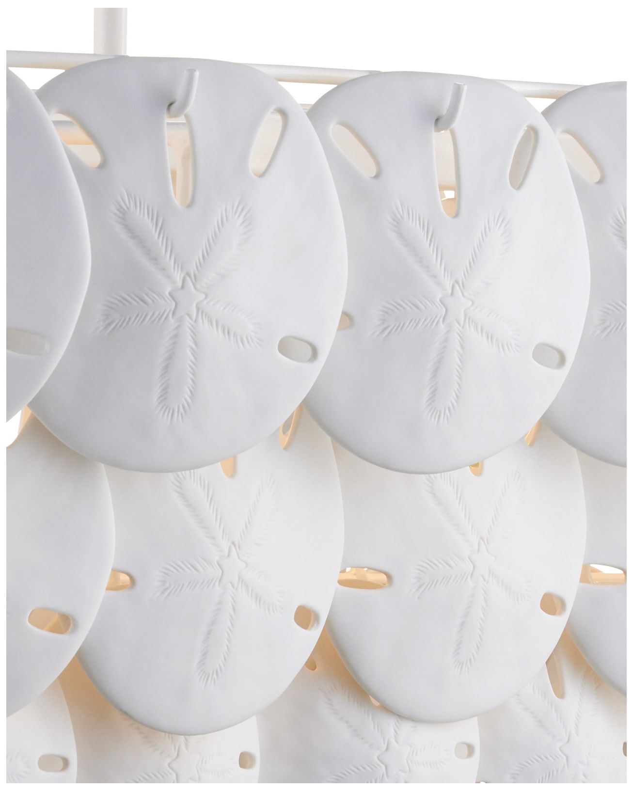 Image 2 Currey & Company Tulum 39" White Coastal Shell Oval Chandelier more views