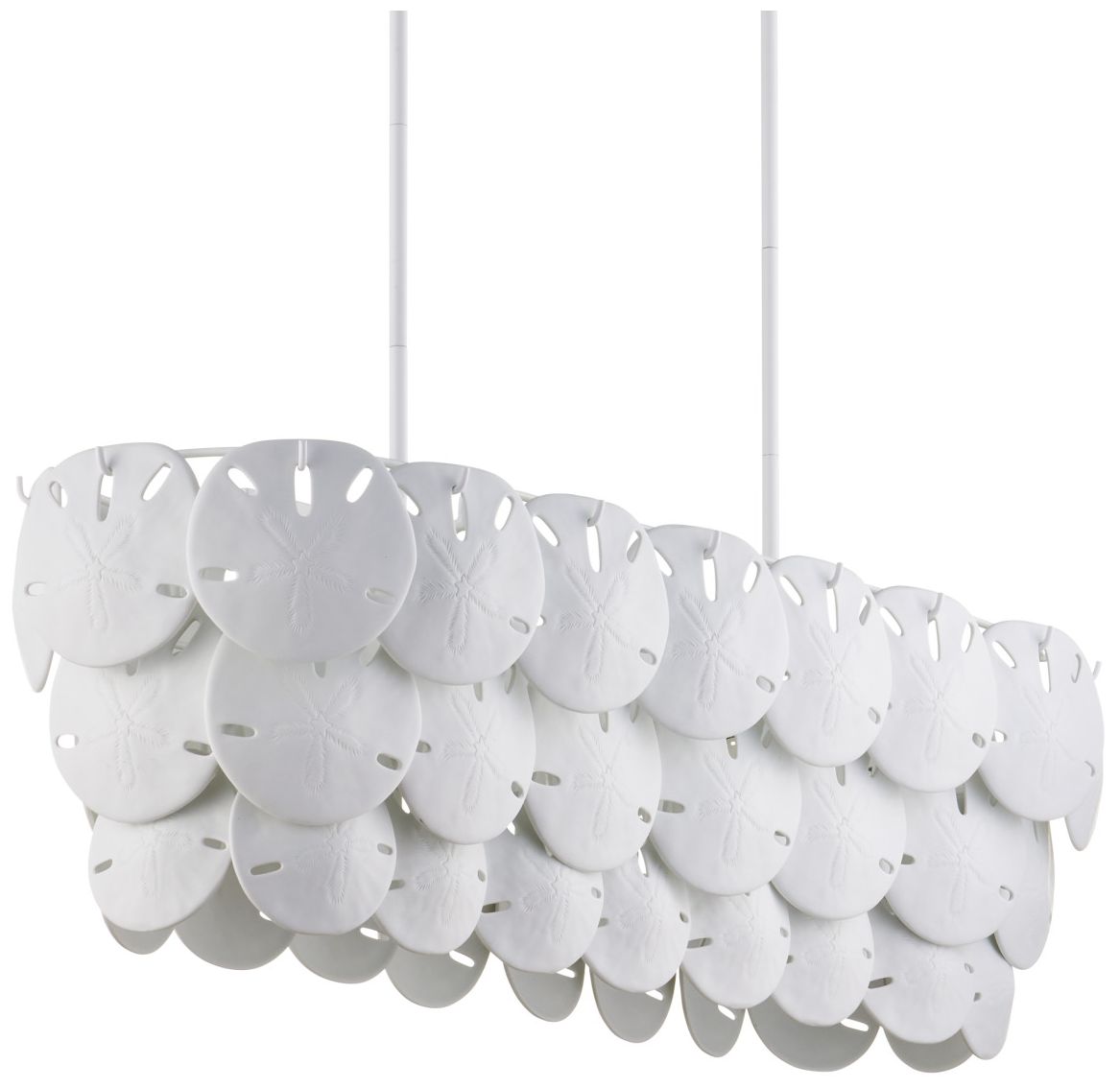 Image 5 Currey & Company Tulum 39" White Coastal Shell Oval Chandelier more views