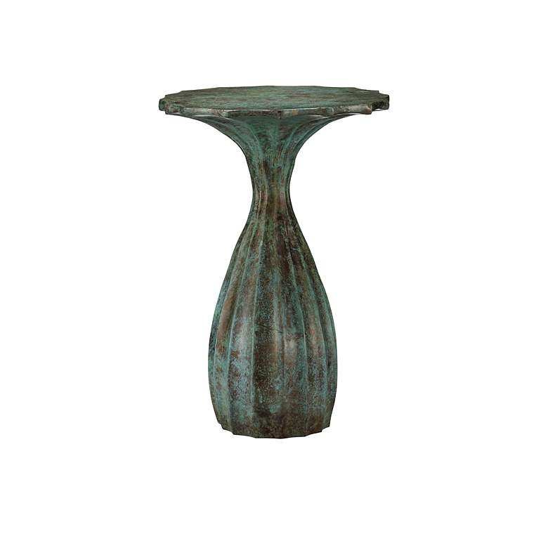Image 5 Currey & Company Tunis 16" Wide Faux Verdigris Accent Table more views