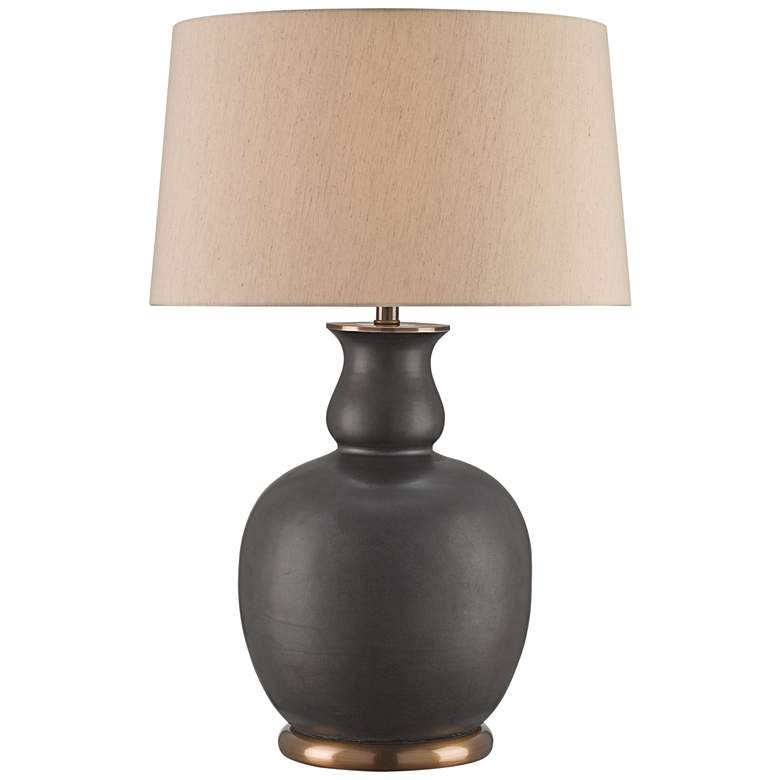 Image 1 Currey & Company Ultimo 31' High Matte Black and Brass Table Lamp