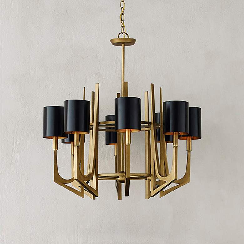 Image 1 Currey & Company Umberto 32" Brass 8-Light Chandelier