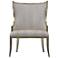 Currey & Company Upholstered Garson Silver Armchair, Fresh Files Linen