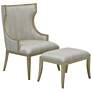 4_Currey & Company Upholstered Garson Silver Armchair, Fresh Files Linen more views