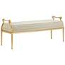 Currey &#38; Company Upholstered Genevieve Gold Bench, Sequin Gold Dust