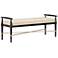 Currey & Company Upholstered Perrin Black Bench, Finn Natural