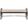 2_Currey & Company Upholstered Perrin Black Bench, Finn Natural more views