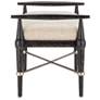 3_Currey & Company Upholstered Perrin Black Bench, Finn Natural more views