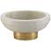 Currey & Company Valor White and Brass 3 3/4"H Marble Bowl