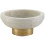 Currey &amp; Company Valor White and Brass 3 3/4"H Marble Bowl