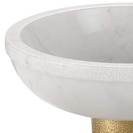 Image2 of Currey & Company Valor White and Brass 3 3/4"H Marble Bowl more views