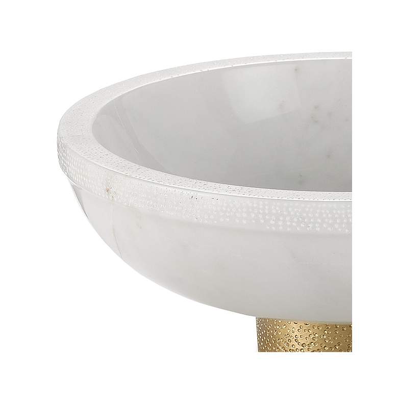 Image 2 Currey & Company Valor White and Brass 3 3/4"H Marble Bowl more views