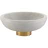 Currey and Company Valor White and Brass 4 3/4"H Marble Bowl