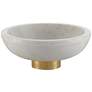 Currey &amp; Company Valor White and Brass 4 3/4"H Marble Bowl