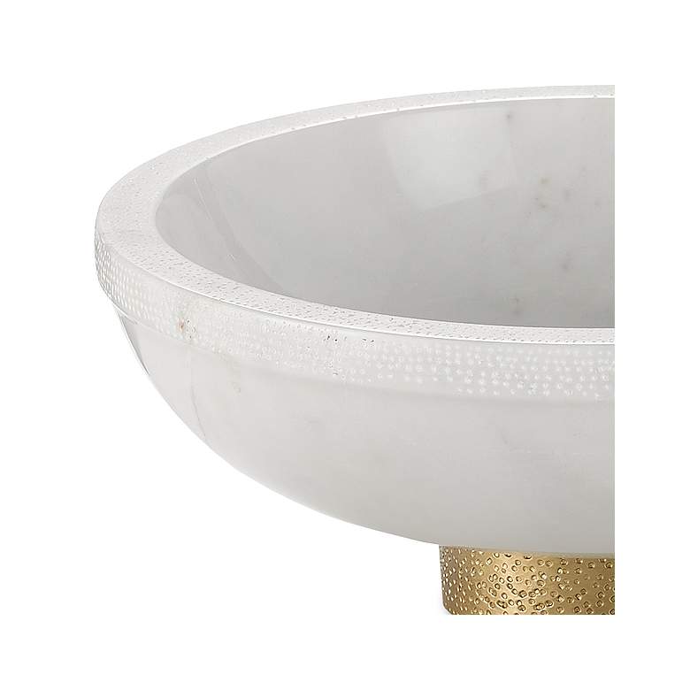 Image 2 Currey & Company Valor White and Brass 4 3/4"H Marble Bowl more views