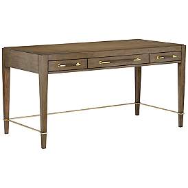 Image2 of Currey and Company Verona 60" Wide Chanterelle 3-Drawer Desk