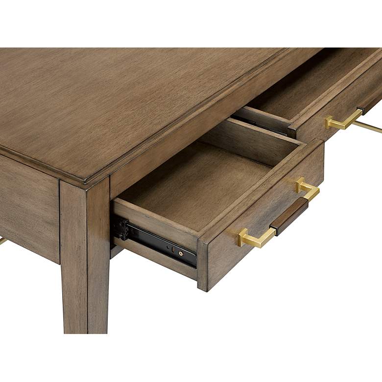 Image 5 Currey and Company Verona 60" Wide Chanterelle 3-Drawer Desk more views