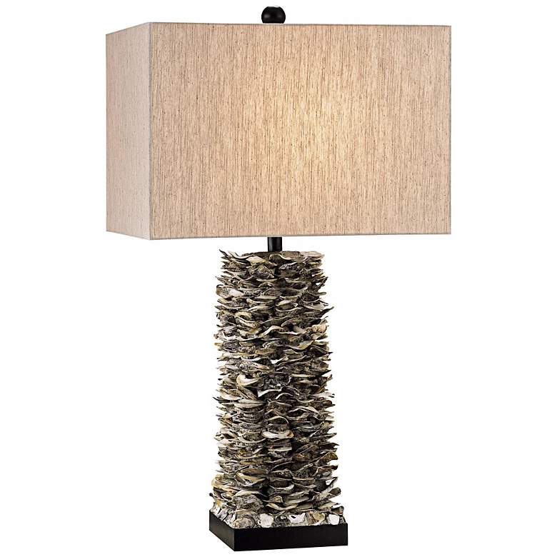 Image 1 Currey & Company Villamare 30" High Oyster Shell Table Lamp