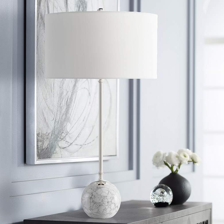 Image 1 Currey & Company Villette Polished Nickel Metal Table Lamp