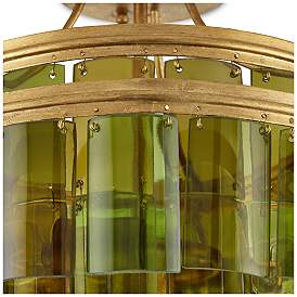 Image3 of Currey & Company Vintner 15 1/2" Gold Green Glass Ceiling Light more views