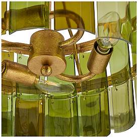 Image4 of Currey & Company Vintner 15 1/2" Gold Green Glass Ceiling Light more views