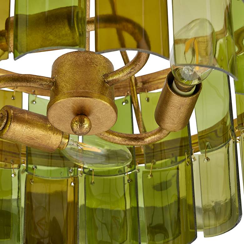 Image 5 Currey & Company Vintner 15 1/2" Gold Green Glass Ceiling Light more views