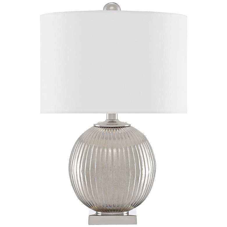Image 1 Currey and Company Walpole 19 1/2 inchH Nickel Accent Table Lamp