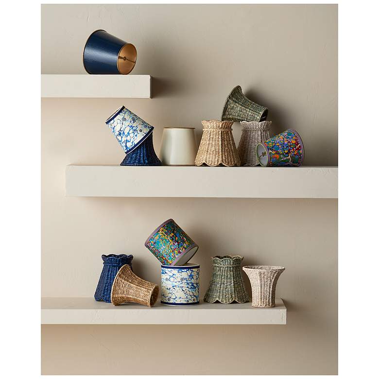 Image 5 Currey & Company Washed White Seagrass 5x5.5x5.5 (Clip-On) more views