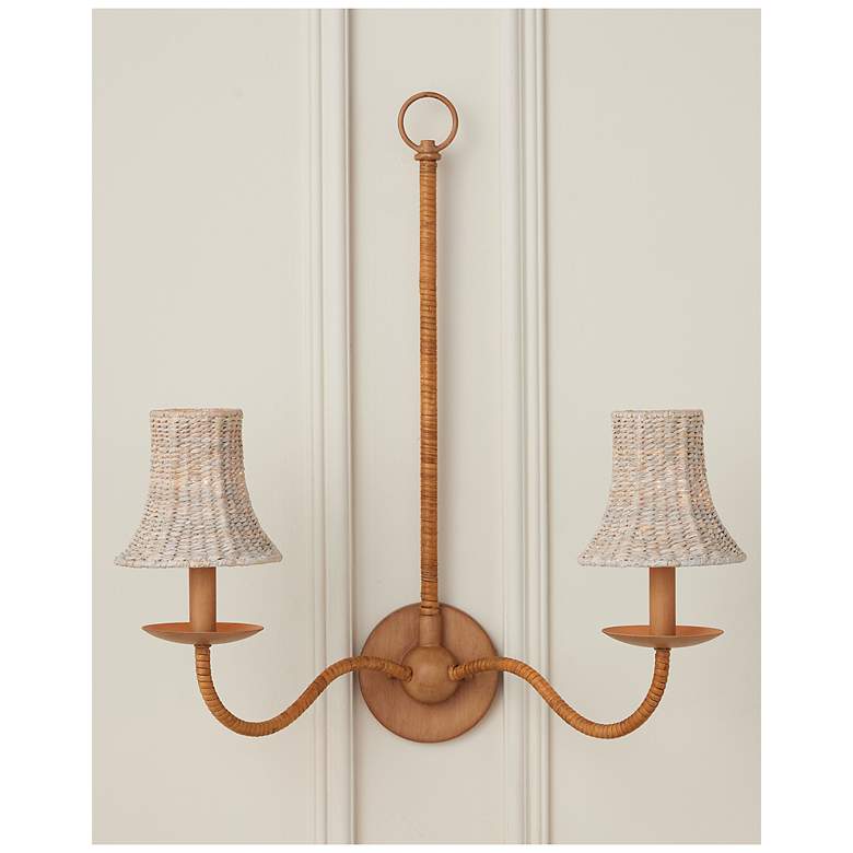 Image 7 Currey & Company Washed White Seagrass 5x5.5x5.5 (Clip-On) more views